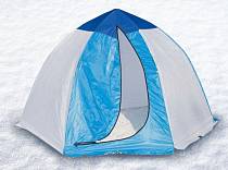 Палатка-зонт зимняя СТЭК Классика алюминиевая звезда, 3-х местная, белый/голубой/жёлтый от интернет-магазина Vextreme.