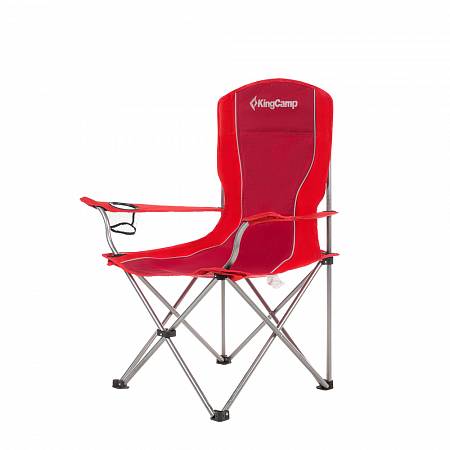 Фото Кресло складное KingCamp 3818 Arms Chair, cталь, 84x50x96 см, красно-серый от интернет-магазина Vextreme.