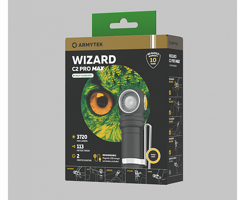 Фото Фонарь ArmyTek Wizard C2 Pro Magnet USB, тёплый свет от интернет-магазина Vextreme.