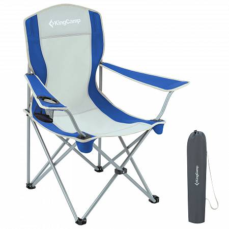 Кресло складное KingCamp 3818 Arms Chair, cталь, 84x50x96 см, сине-серый от интернет-магазина Vextreme.