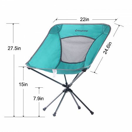 Фото Кресло KingCamp 3951 Rotation Packlight Chair, алюминий, 55x58x38/70 см, жёлто-зелёный от интернет-магазина Vextreme.