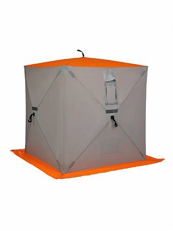 Палатка зимняя Куб Helios 1,5х1,5, оранжевый/люминесцентный/серый от интернет-магазина Vextreme.