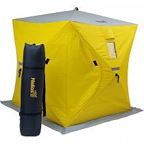 Палатка зимняя утеплённая Куб Helios 1,8х1,8, жёлтый/серый (HS-ISCI-180YG) от интернет-магазина Vextreme.