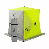 Палатка зимняя Premier Куб, утеплённая 1,5х1,5 (PR-ISCI-150YLG), жёлтый люминесцентный/серый от интернет-магазина Vextreme.