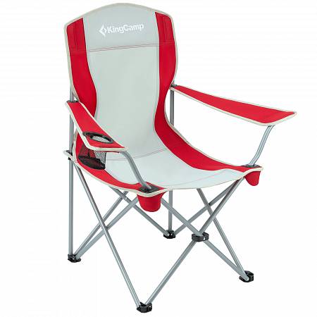 Кресло складное KingCamp 3818 Arms Chair, cталь, 84x50x96 см, красно-серый от интернет-магазина Vextreme.