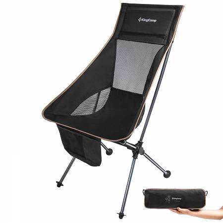 Кресло раскладное KingCamp 1908 Tall Sling Chair, алюминий, чёрный от интернет-магазина Vextreme.